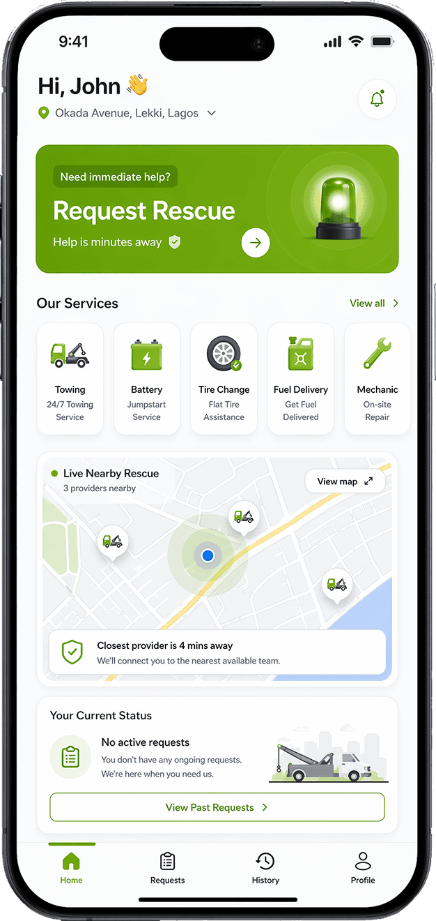 Driver app screen