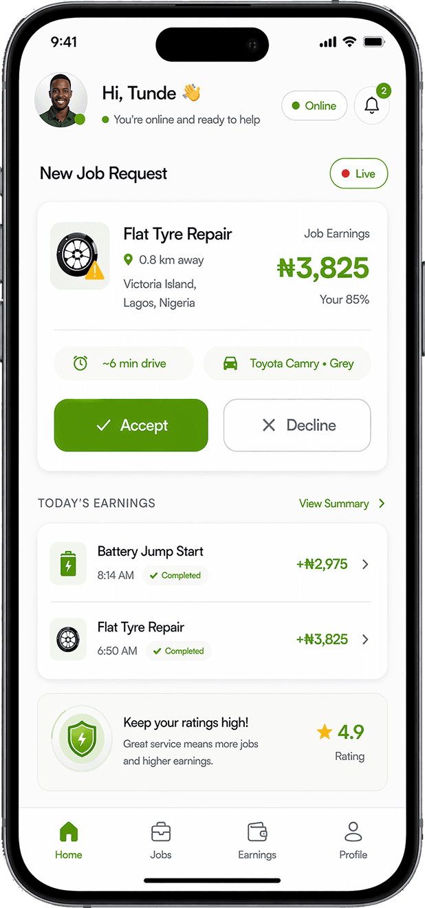 Provider app screen